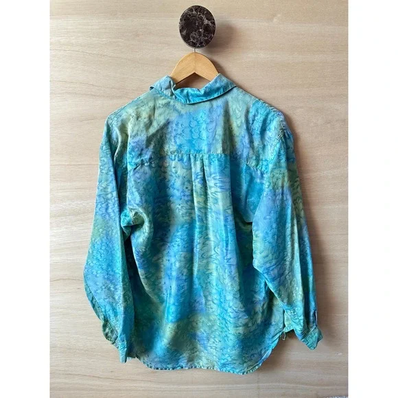 VTG Capezio Silk Tie Dye Blouse - Picture 6 of 6